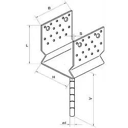 Lacznik belki do betonu przetlaczany Typ U 100x80x4,0 - 3